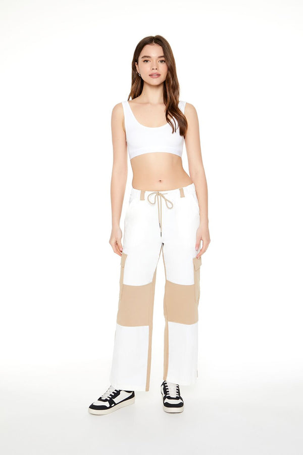 forever 21 Colorblock Drawstring Cargo Joggers