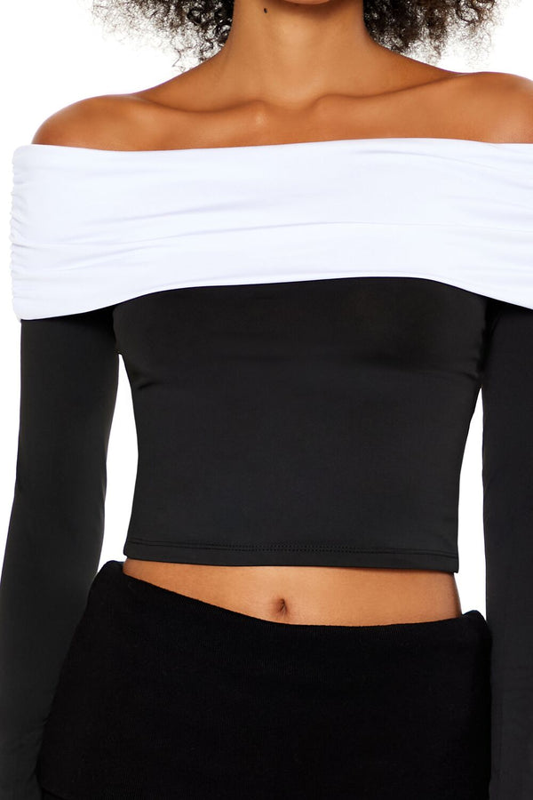Forever 21 Colorblock Off-the-Shoulder Top