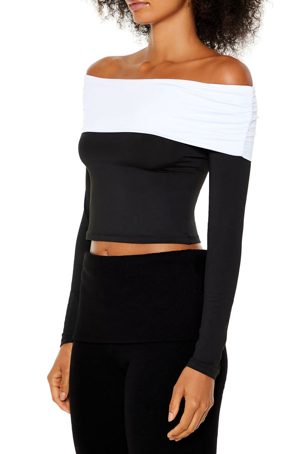 Forever 21 Colorblock Off-the-Shoulder Top