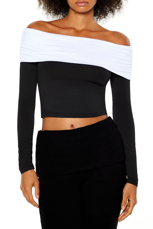 forever 21 Colorblock Off-the-Shoulder Top