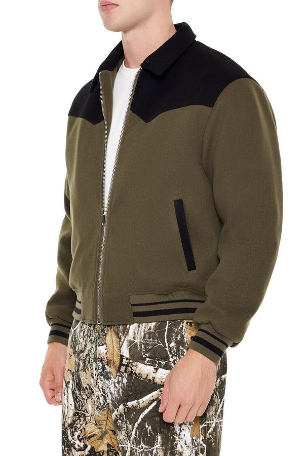 Forever 21 Colorblock Zip-Up Bomber Jacket