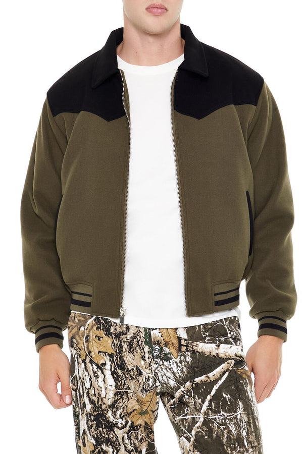 forever 21 Colorblock Zip-Up Bomber Jacket