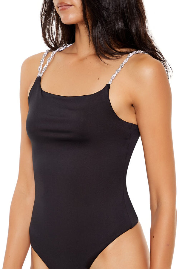 Forever 21 Contour Sculpt Metallic-Strap Bodysuit