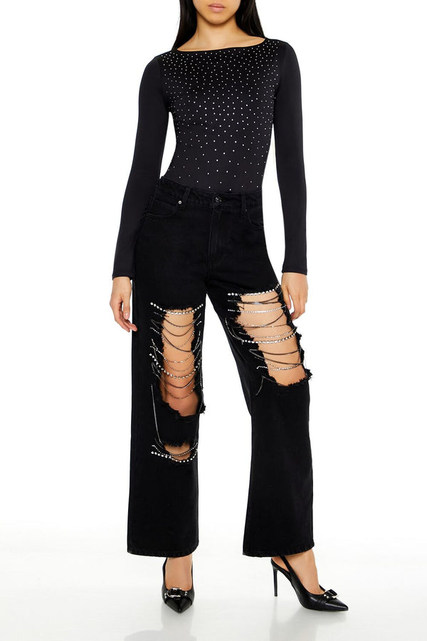 forever 21 Contour Sculpt Rhinestone Bodysuit