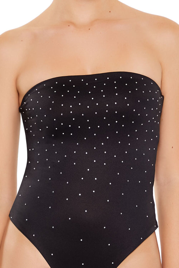 Forever 21 Contour Sculpt Rhinestone Tube Bodysuit