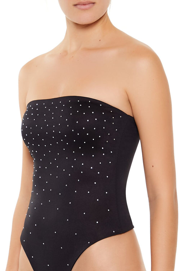 Forever 21 Contour Sculpt Rhinestone Tube Bodysuit