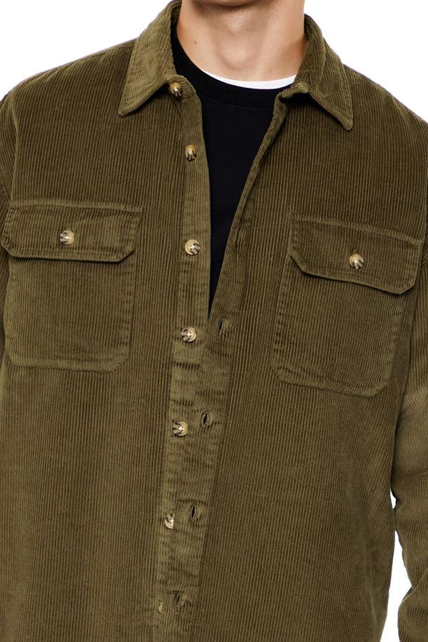 Forever 21 Corduroy Curved-Hem Shirt