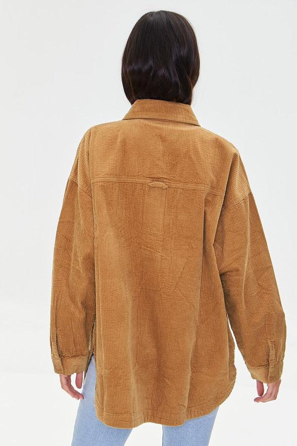 Forever 21 Corduroy Dolphin-Hem Shacket