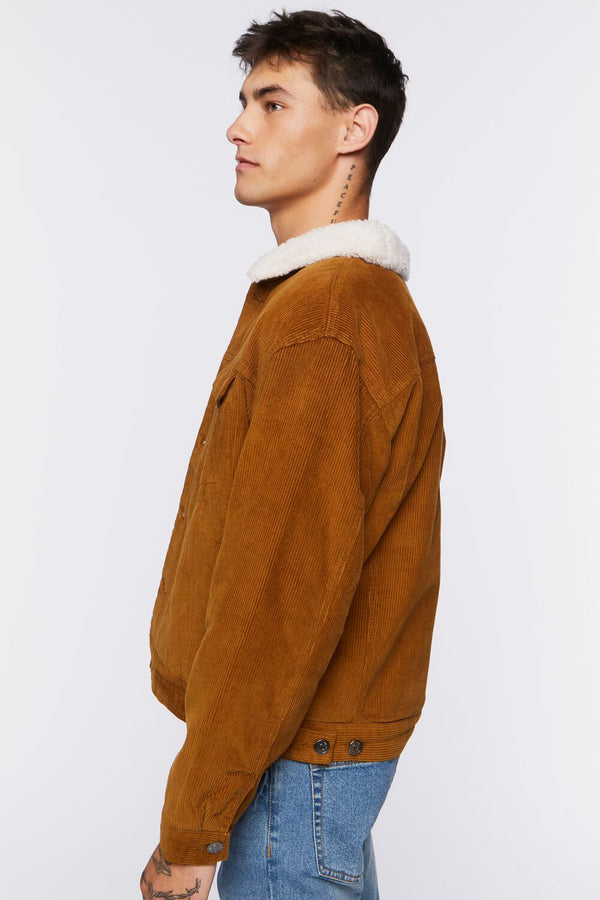 Forever 21 Corduroy Faux Shearling Trucker Jacket