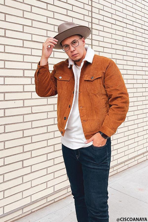 forever 21 Corduroy Faux Shearling Trucker Jacket