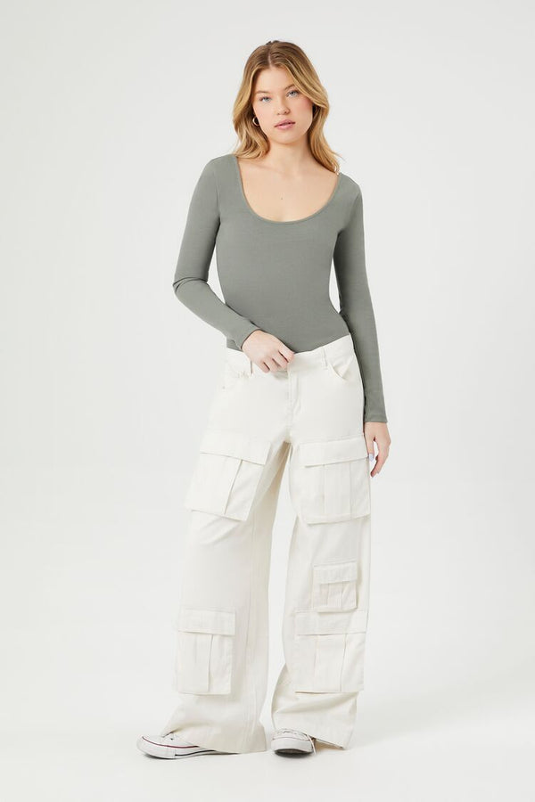 Forever 21 Cotton-Blend Scoop Bodysuit