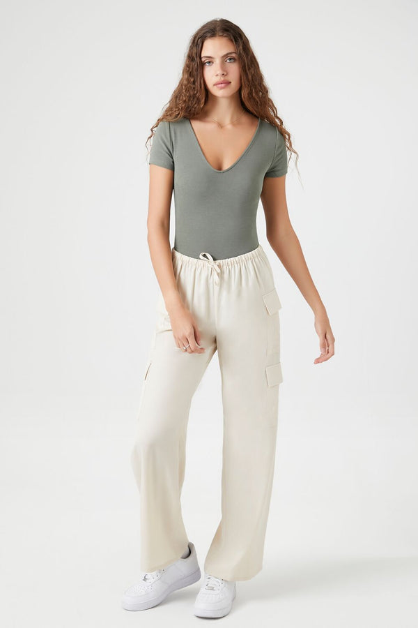 Forever 21 Cotton-Blend V-Neck Bodysuit