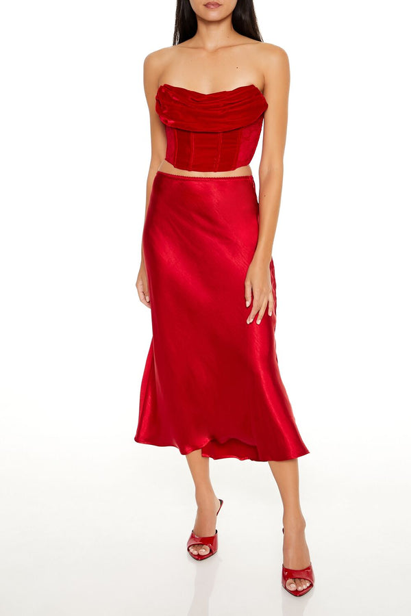 Forever 21 Cowl Corset Tube Top