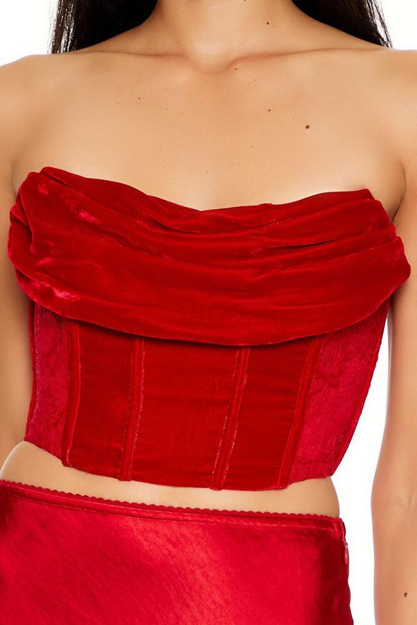 Forever 21 Cowl Corset Tube Top