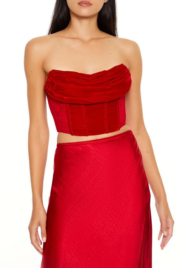 forever 21 Cowl Corset Tube Top