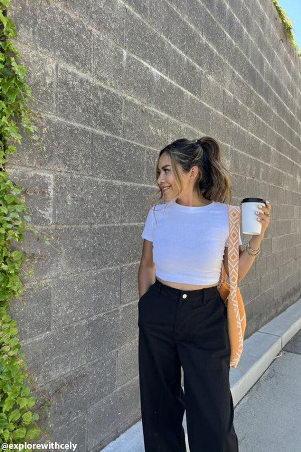 forever 21 Crew Neck Cropped Tee
