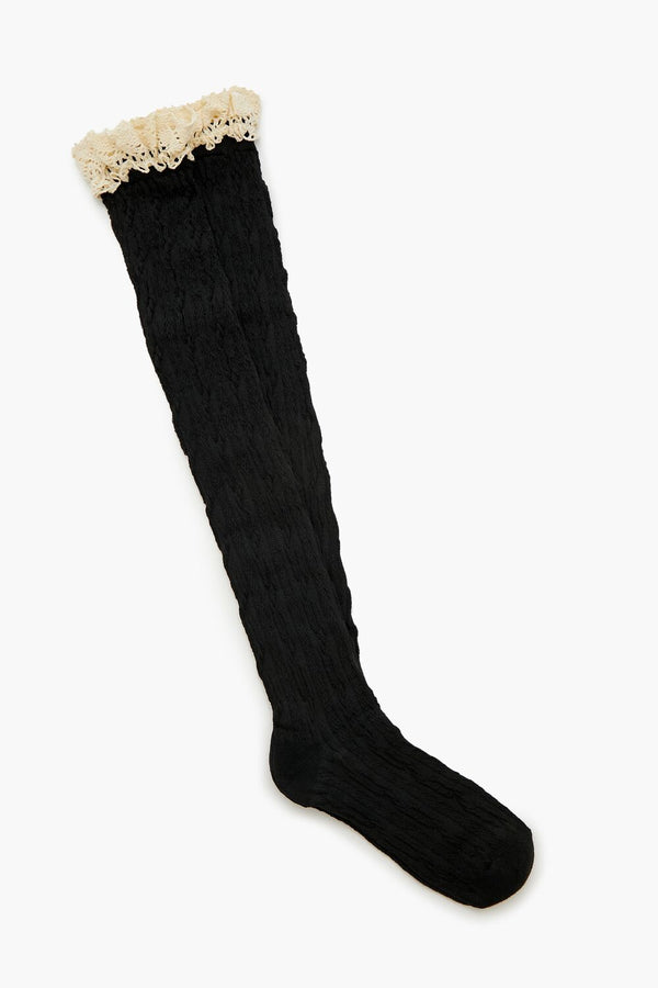 Forever 21 Crochet Lace Thigh-High Socks