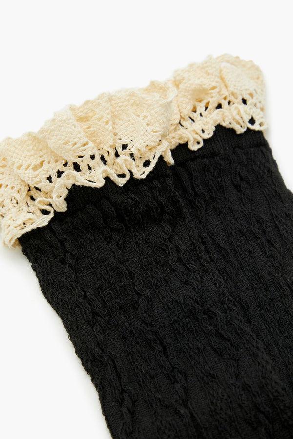 Forever 21 Crochet Lace Thigh-High Socks