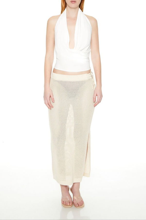 Forever 21 Crochet Lace-Up Maxi Skirt