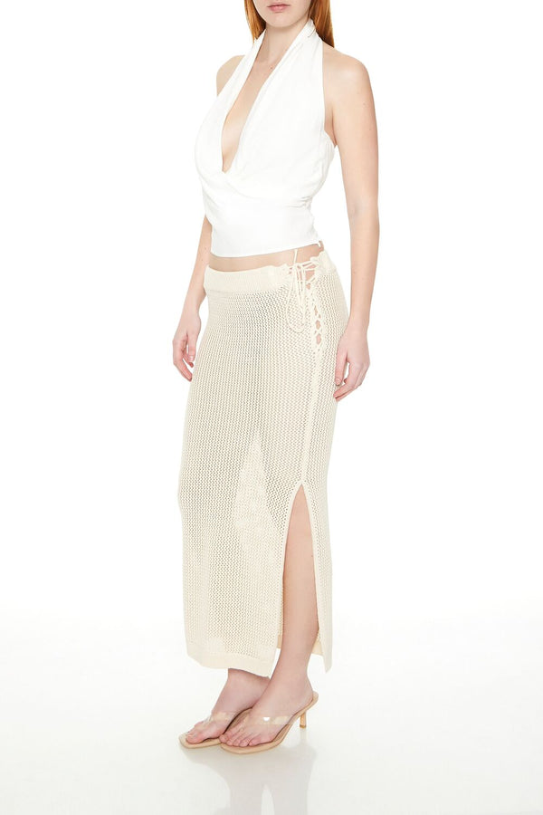 forever 21 Crochet Lace-Up Maxi Skirt