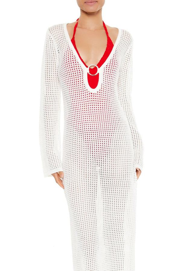 Forever 21 Crochet O-Ring Swim Cover-Up Maxi Dress