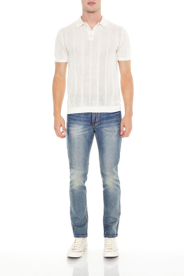 Forever 21 Crochet Sweater-Knit Polo Shirt