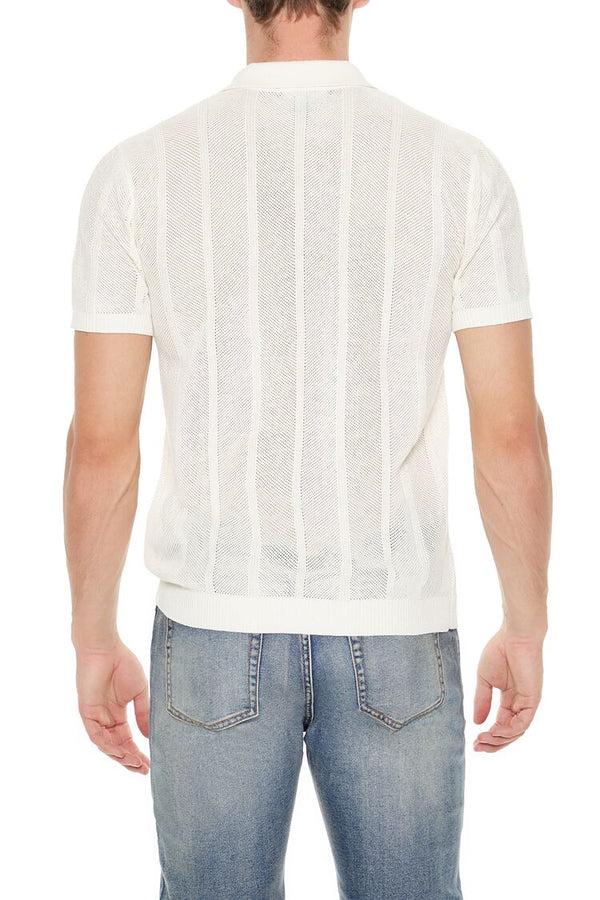 Forever 21 Crochet Sweater-Knit Polo Shirt