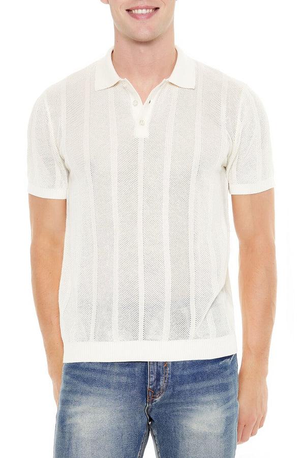 forever 21 Crochet Sweater-Knit Polo Shirt