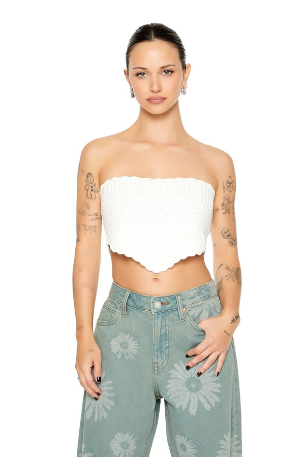 forever 21 Crochet Sweater-Knit Tube Top