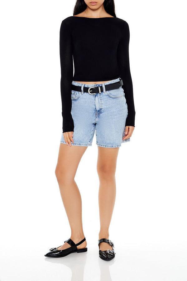 Forever 21 Cropped Boat-Neck Sweater