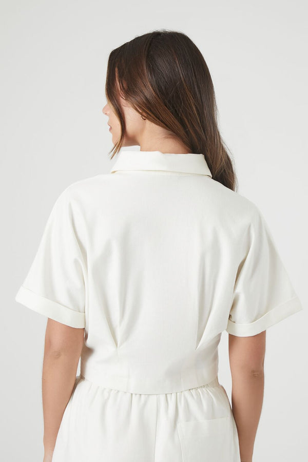 Forever 21 Cropped Button-Up Shirt