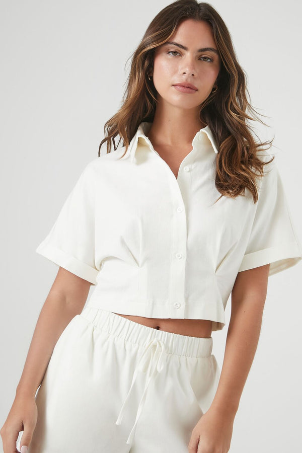 forever 21 Cropped Button-Up Shirt