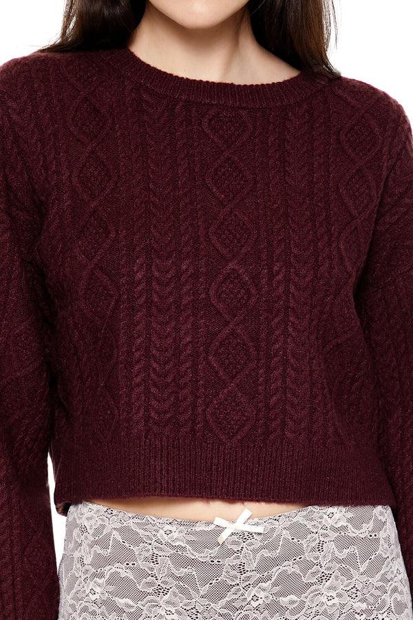 Forever 21 Cropped Cable Knit Sweater