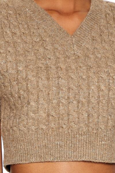 Forever 21 Cropped Cable Knit Sweater Vest