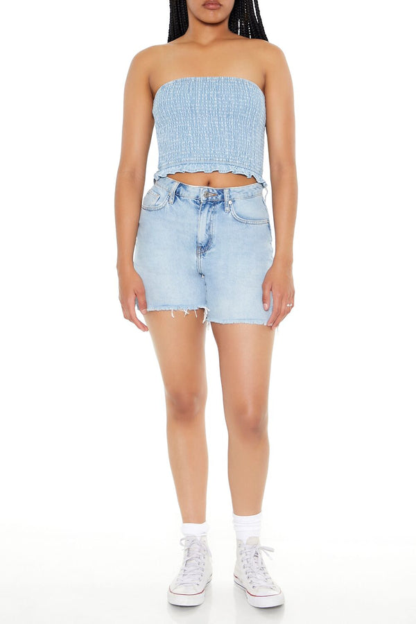 Forever 21 Cropped Chambray Tube Top