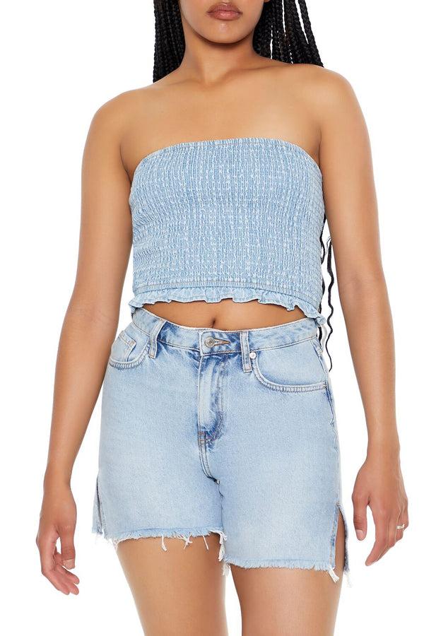 forever 21 Cropped Chambray Tube Top