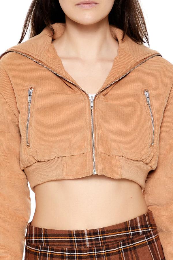 Forever 21 Cropped Corduroy Puffer Jacket