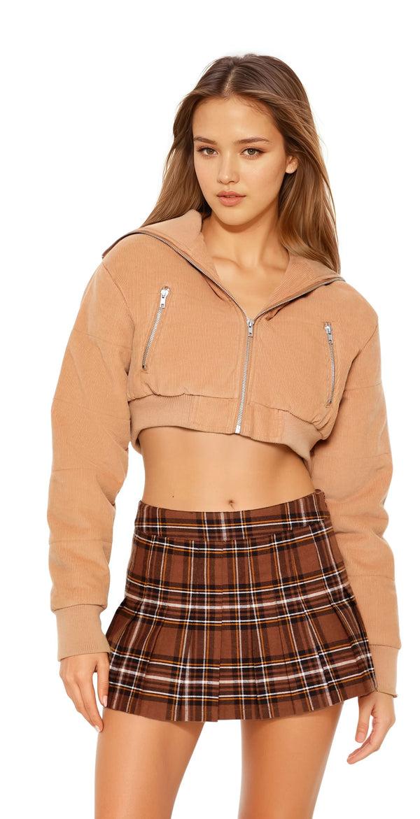 forever 21 Cropped Corduroy Puffer Jacket