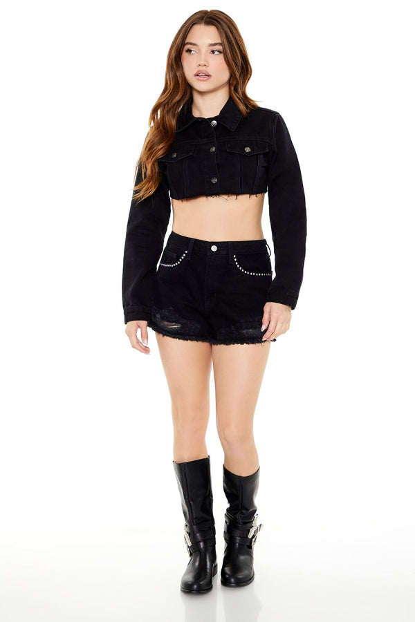 Forever 21 Cropped Denim Trucker Jacket