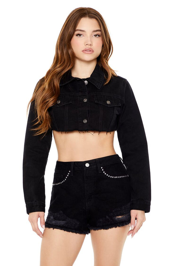 forever 21 Cropped Denim Trucker Jacket