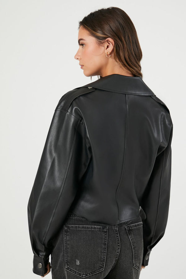 Forever 21 Cropped Faux Leather Jacket