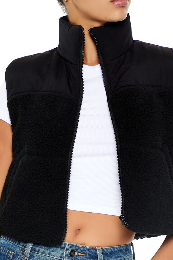 Forever 21 Cropped Faux Shearling Vest