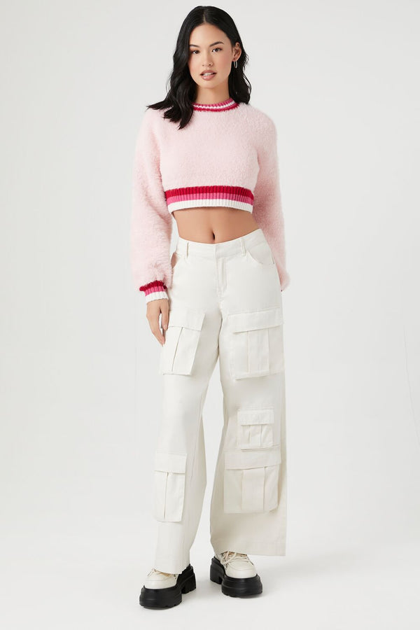 Forever 21 Cropped Fuzzy Knit Sweater