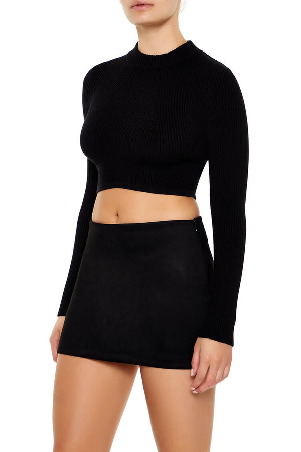 Forever 21 Cropped Mock Neck Sweater