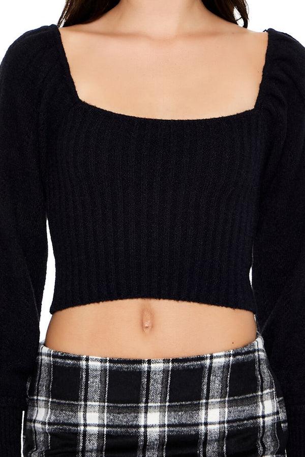 Forever 21 Cropped Rib-Knit Sweater