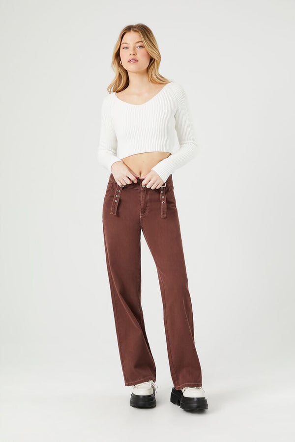 Forever 21 Cropped Rib-Knit Sweater