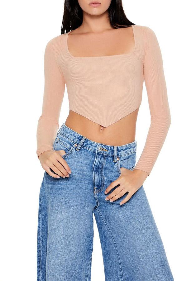 forever 21 Cropped Rib-Knit Sweater