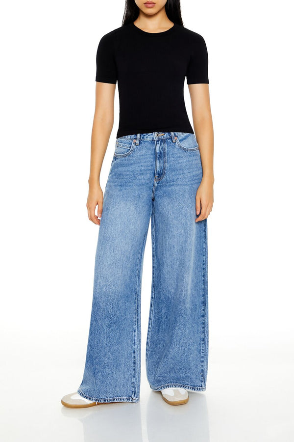 Forever 21 Cropped Seamless Ribbed Tee