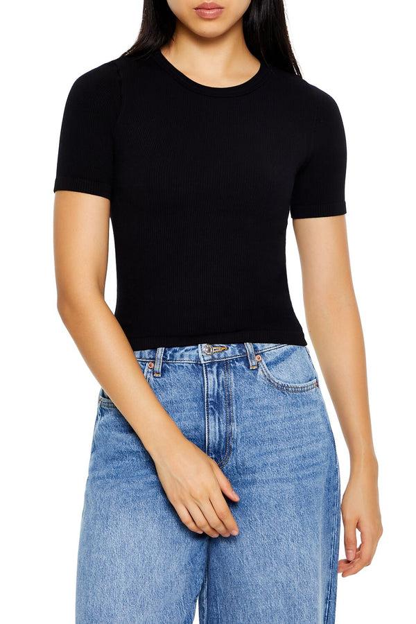 forever 21 Cropped Seamless Ribbed Tee