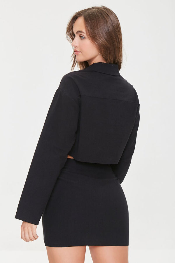 Forever 21 Cropped Shirt & Mini Skirt Set